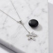 Star Flower Diamond 925 Sterling Silver Pendant Chain for Women