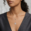 Star Flower Diamond 925 Sterling Silver Pendant Chain for Women