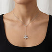 Star Flower Diamond 925 Sterling Silver Pendant Chain for Women