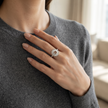 925 Sterling Silver Round Halo Semi-Mount Ring with Baguette CZ Halo Design