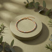 Tri-Tone Beaded Link Design 925 Sterling Silver Bracelet for Women