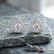 Triangle Halo CZ Diamond 925 Sterling Silver Stud Earrings for Women