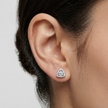 Triangle Halo CZ Diamond 925 Sterling Silver Stud Earrings for Women