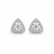 Triangle Halo CZ Diamond 925 Sterling Silver Stud Earrings for Women