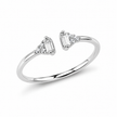Triangle CZ Open Ring in 925 Sterling Silver for Women