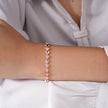 Triangle Shape Diamond CZ Straight-Line 925 Sterling Silver Rose Gold Bracelet for Women