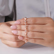 Triangle Shape Diamond CZ Straight-Line 925 Sterling Silver Rose Gold Bracelet for Women