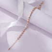 Triangle Shape Diamond CZ Straight-Line 925 Sterling Silver Rose Gold Bracelet for Women