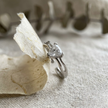 925 Sterling Silver Adjustable Open Ring with Trillion CZ Solitaire