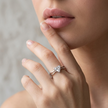 925 Sterling Silver Adjustable Open Ring with Trillion CZ Solitaire