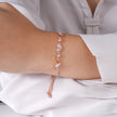 Heart Charm Diamond Adjustable Rose Gold Bracelet for Women