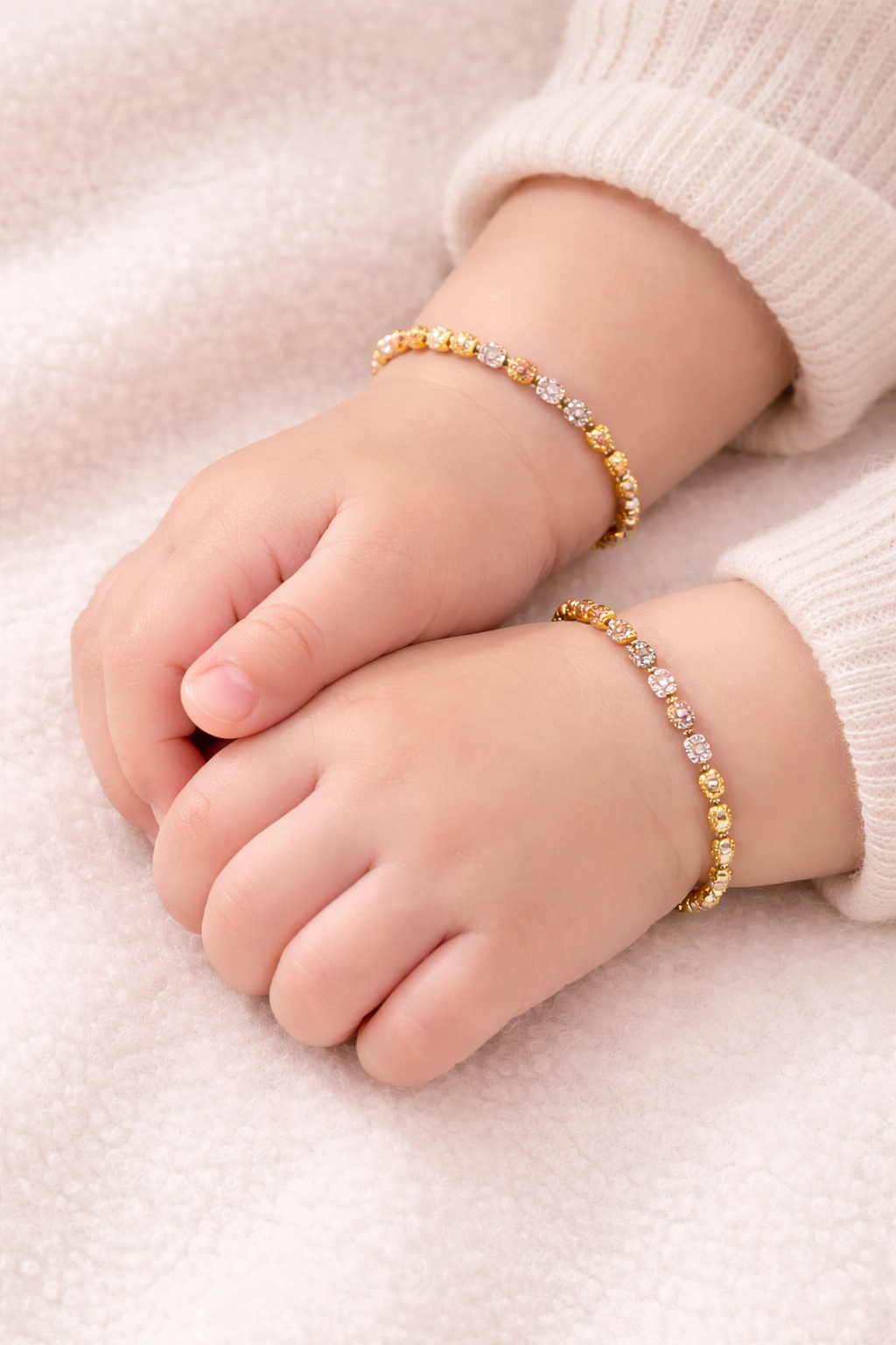 Trinity Glow Multi-Tone 925 Sterling Silver Kid's Link Bracelet