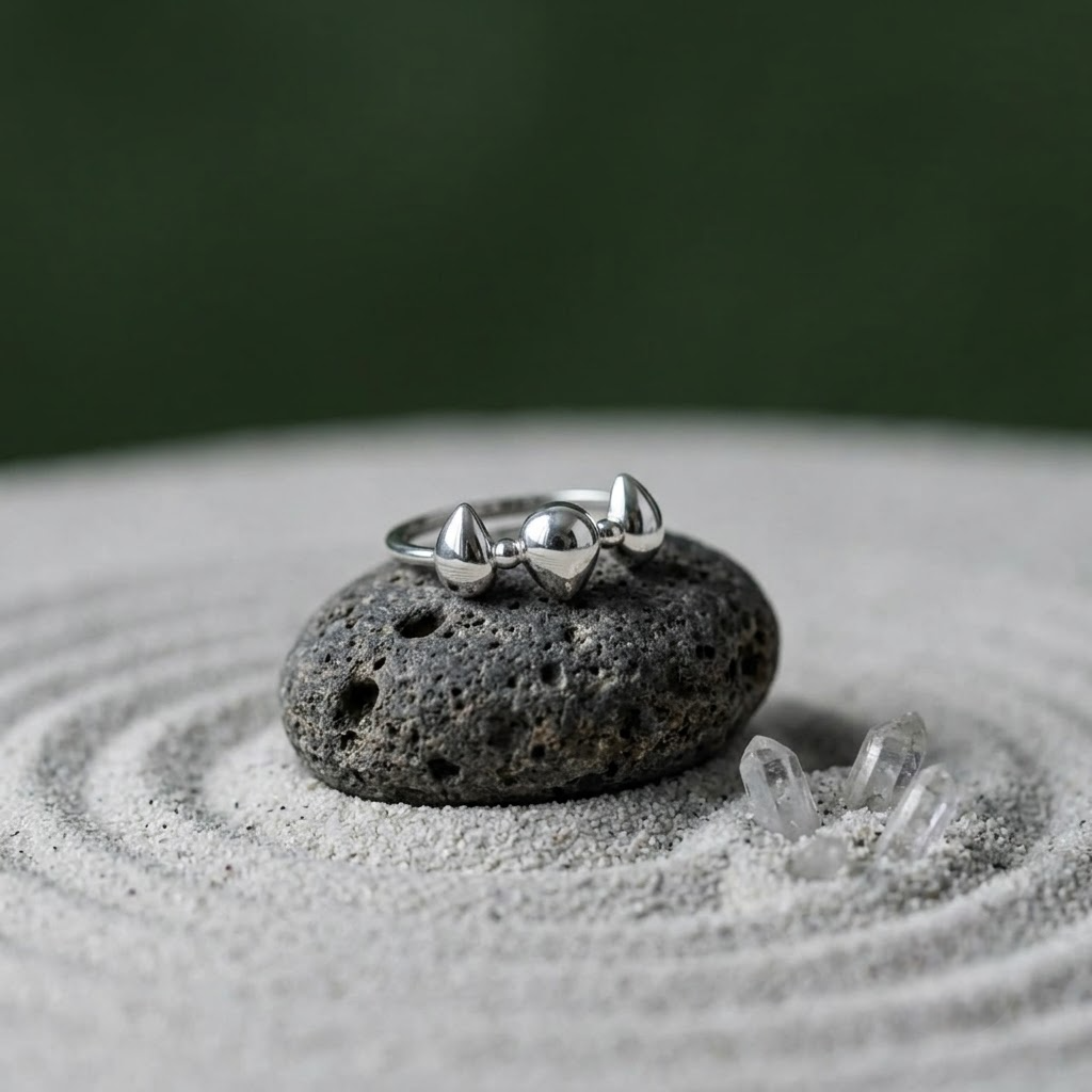 925 Sterling Silver Open Ring with Three Trillion-Cut Clear CZ Stones.