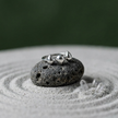 925 Sterling Silver Open Ring with Three Trillion-Cut Clear CZ Stones.