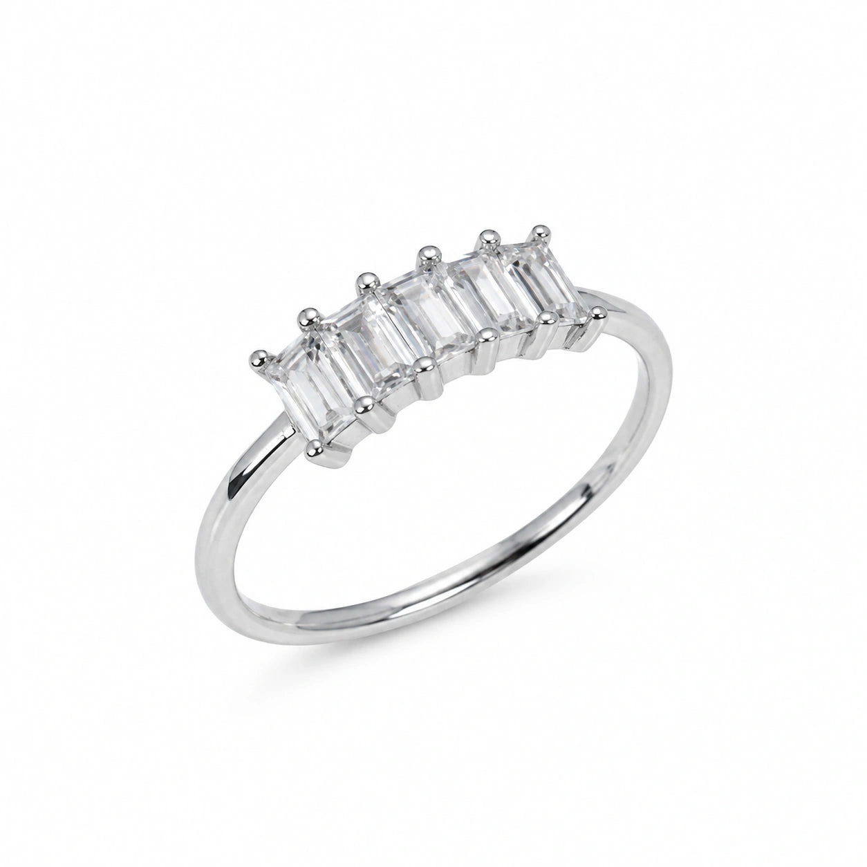 Triple Emerald CZ 925 Sterling Silver Ring for Women