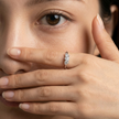 925 Sterling Silver Open Ring with Three Trillion-Cut Clear CZ Stones.