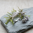 925 Sterling Silver Open Ring with Three Trillion-Cut Clear CZ Stones.