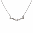 triple heart diamond 925 silver pendant chain