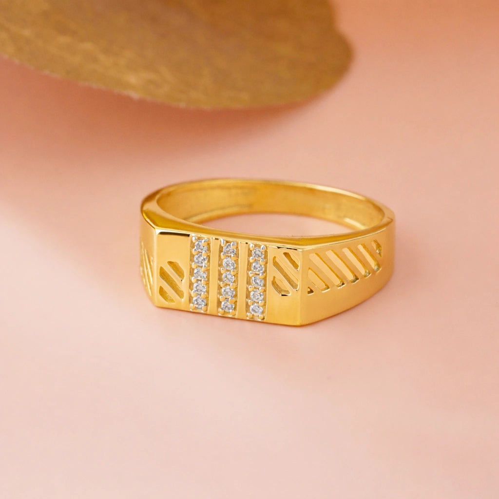 925 Sterling Silver Gold Finish Men’s Ring