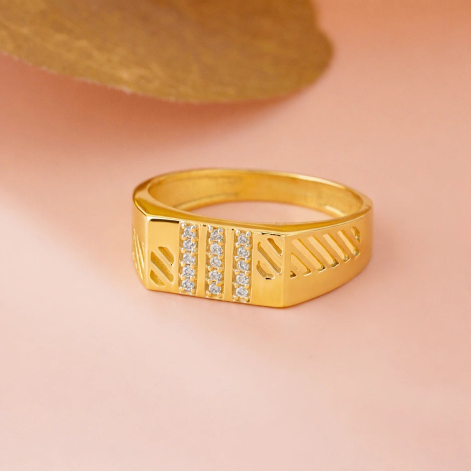 925 Sterling Silver Gold Finish Men’s Ring