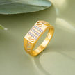 Triple Line CZ Men's Ring – 925 Sterling Silver Gold Ring for Men