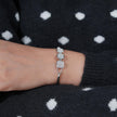 Geometric Diamond Cuff Silver Bracelet for Women