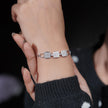 Geometric Diamond Cuff Silver Bracelet for Women