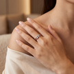925 Sterling Silver Heart Open Ring with Clear CZ