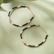 Twin Pearl Beaded 925 Sterling Silver Rose Gold Kid's Bracelet
