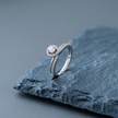 925 Sterling Silver Twisted Halo CZ Solitaire Ring for Women