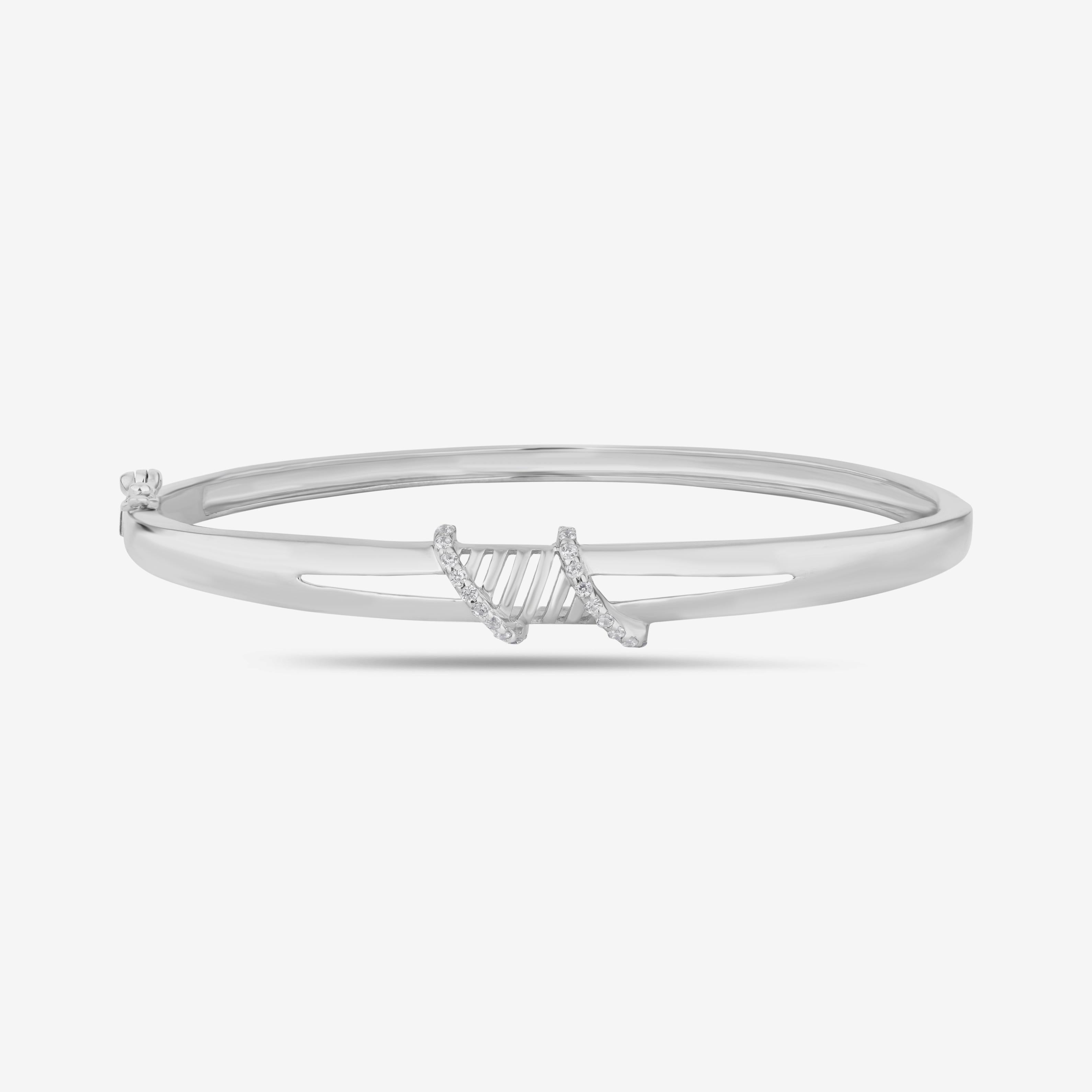 Twisted Knot Grace Diamond Silver Bracelet for Women