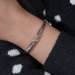 Twisted Knot Grace Diamond Silver Bracelet for Women