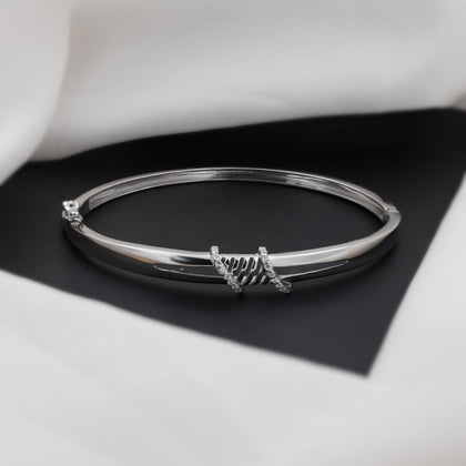 Twisted Knot Grace Diamond Silver Bracelet for Women
