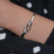 Twisted Wave Diamond Silver Bracelet for Women