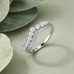 V Shape CZ Diamond Ring on Hand
