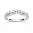 V Shape CZ Diamond Ring on Hand