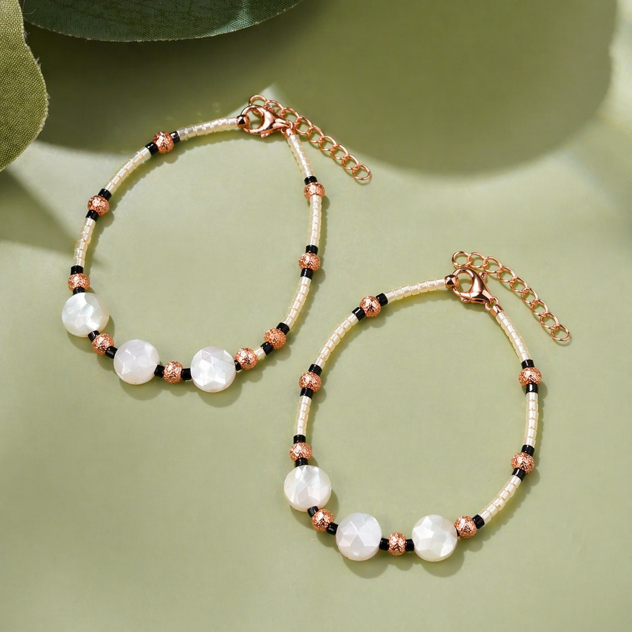 White Crystal Beaded 925 Sterling Silver Kids Bracelet