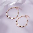 White Crystal Beaded 925 Sterling Silver Kids Bracelet