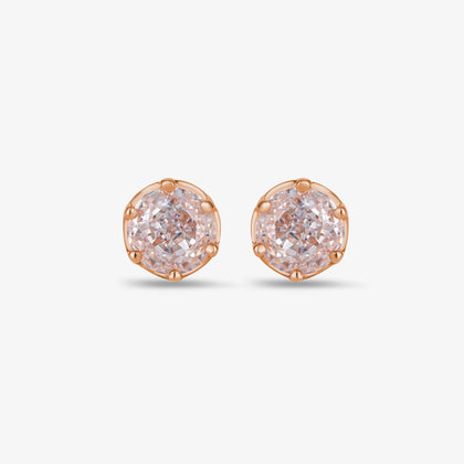Rose gold 925 silver solitaire earrings
