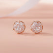 Rose gold 925 silver solitaire earrings