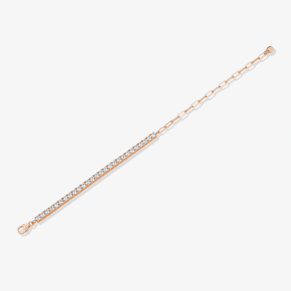 Classic Tennis Diamond Rose Gold Bracelet for Women
