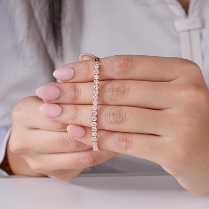 Classic Tennis Diamond Rose Gold Bracelet for Women