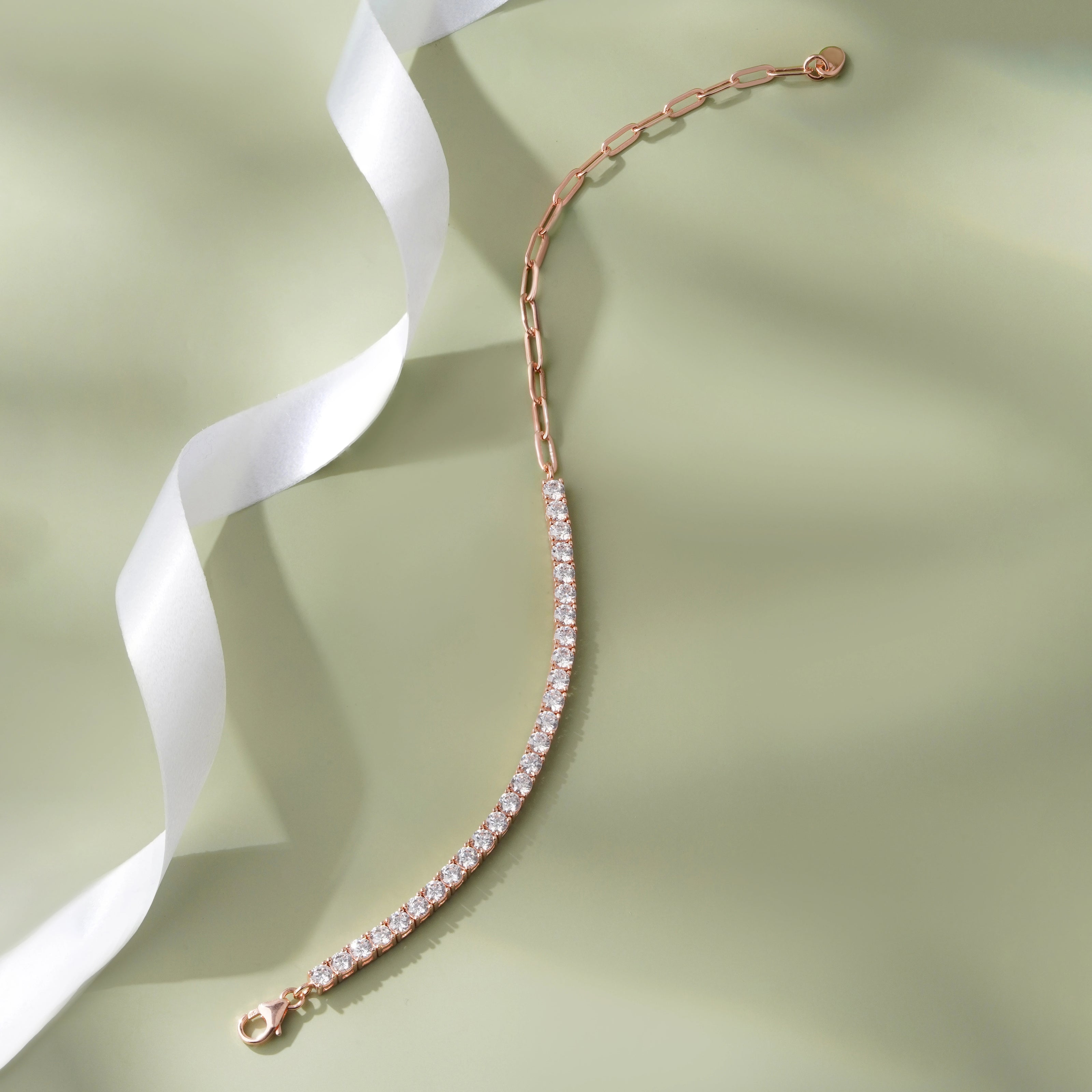 Classic Tennis Diamond Rose Gold Bracelet for Women
