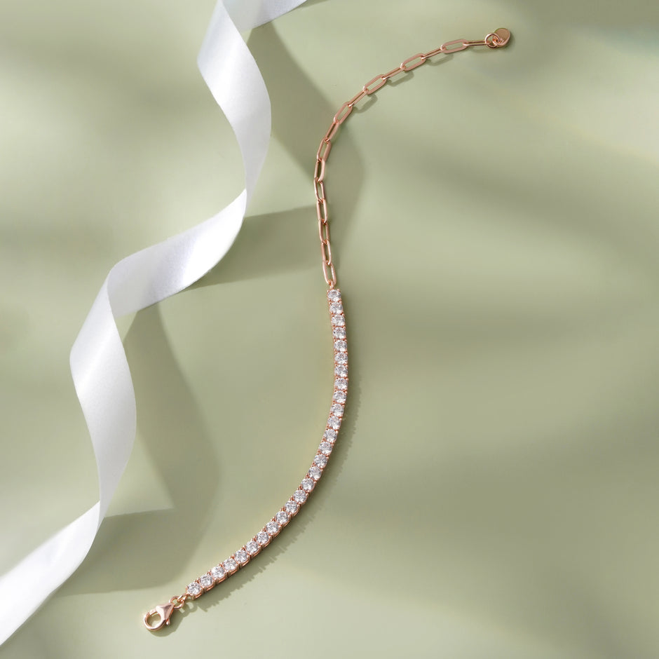 Classic Tennis Diamond Rose Gold Bracelet for Women