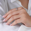 Double Row Diamond Silver Ring