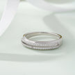 Double Row Diamond Silver Ring