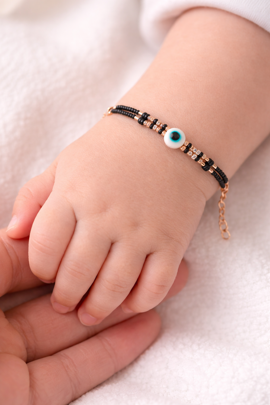 White Evil Eye Charms 925 Sterling Silver Kid's Bracelet