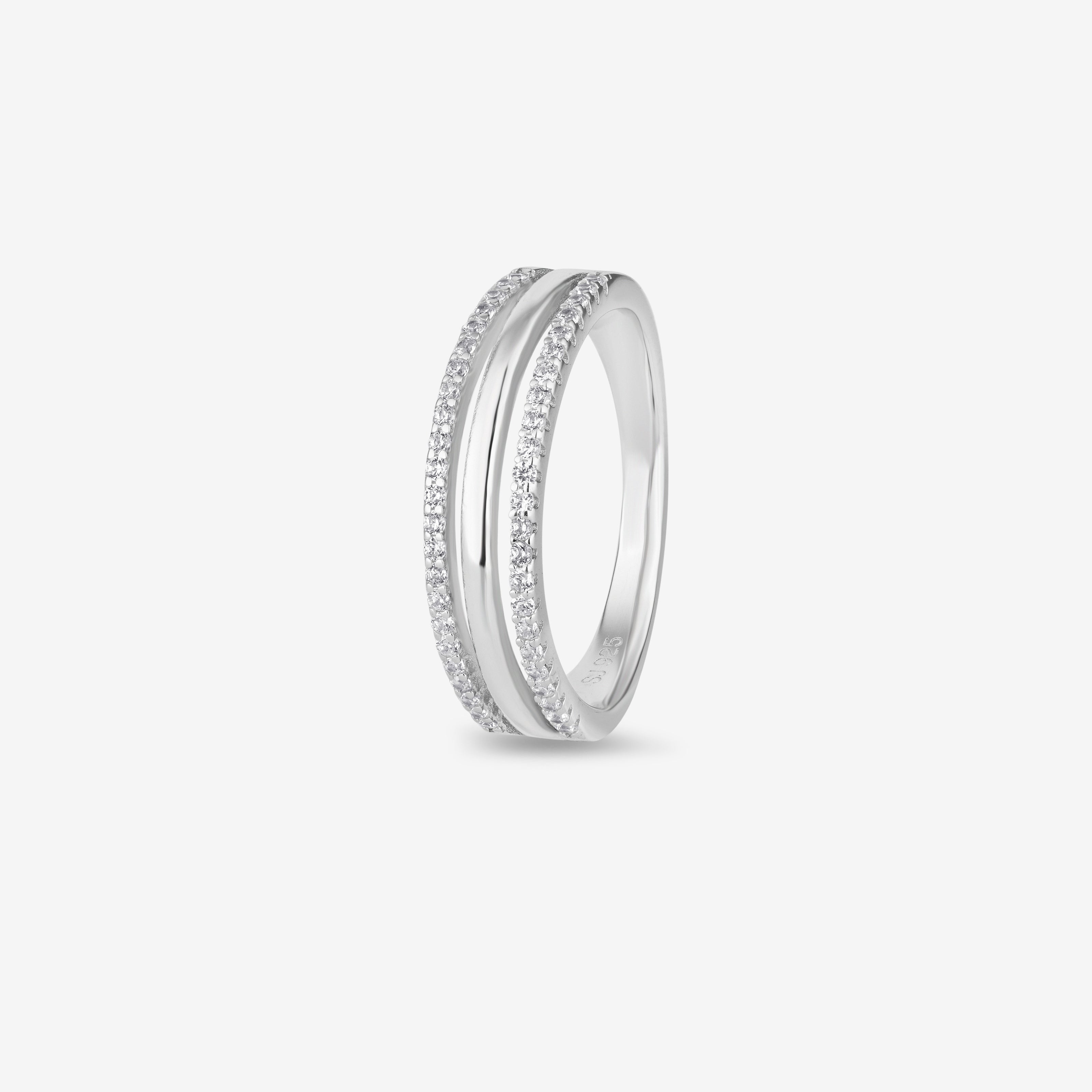 Elegant Double Band Diamond Ring