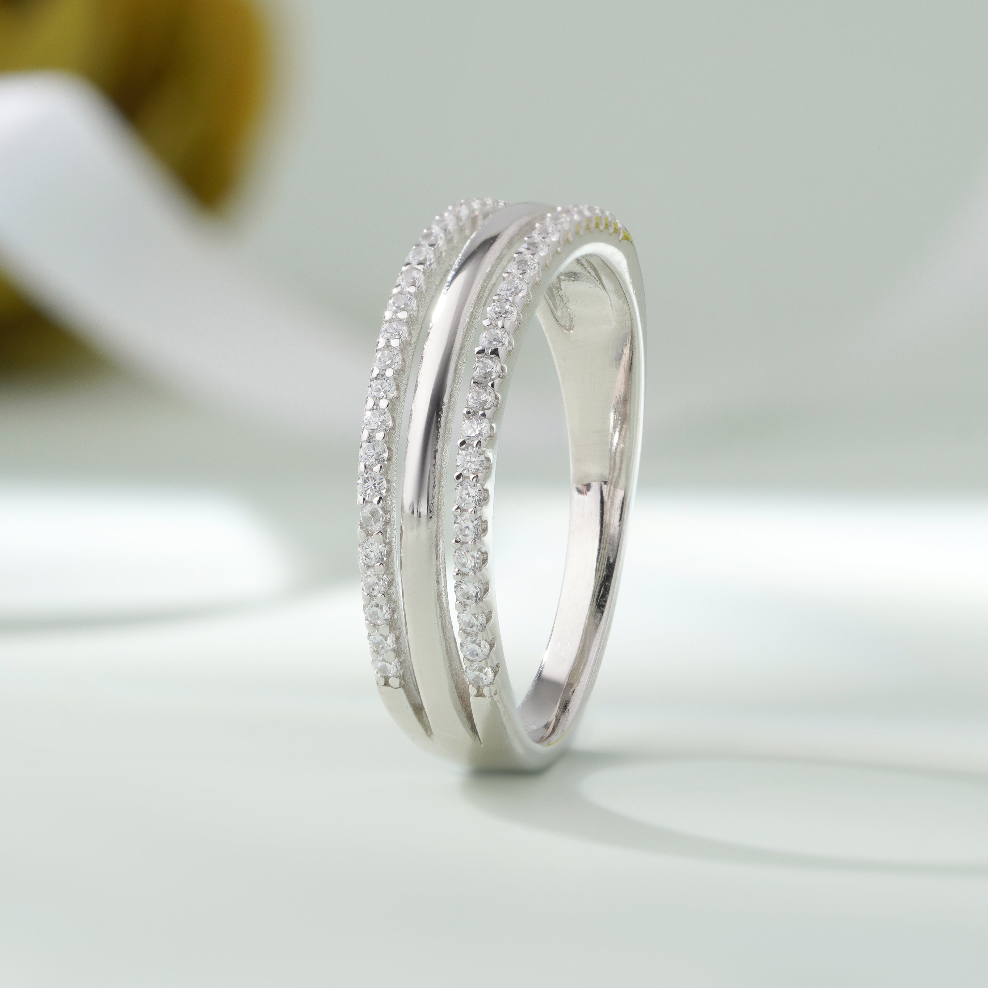 Elegant Double Band Diamond Ring