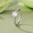 Round Solitaire Diamond Silver Ring